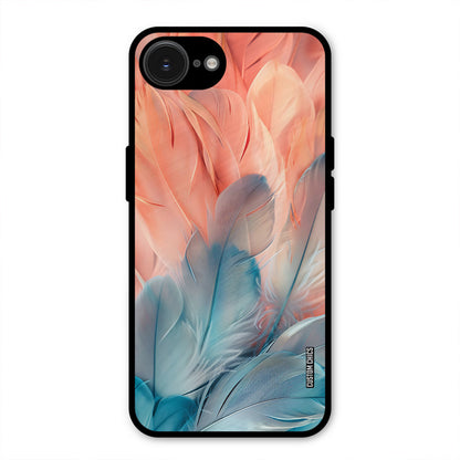 Orange Blue Feather iPhone 16e Mobile Back Cover - Aesthetic PrintShield Case