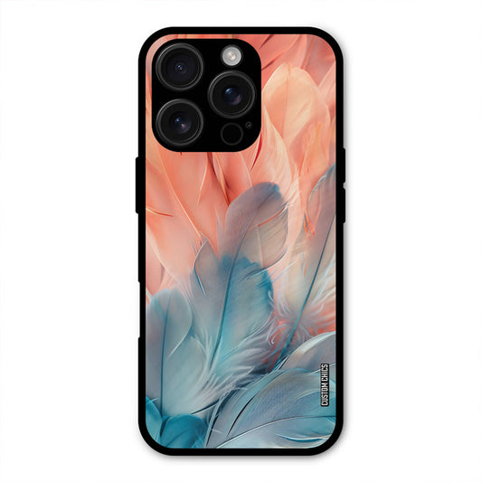 Orange Blue Feather iPhone 16 Pro Max Mobile Back Cover - Aesthetic PrintShield Case