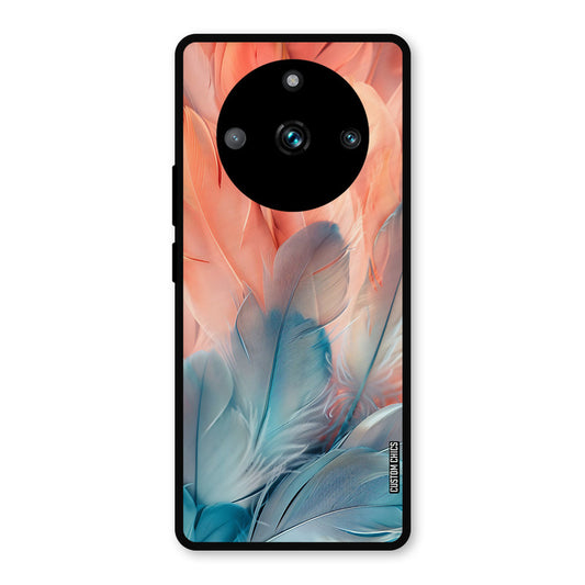 Orange Blue Feather Realme 11 Pro Plus Mobile Back Cover - Aesthetic PrintShield Case