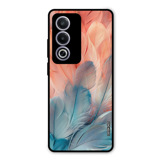Orange Blue Feather Oppo K12x Mobile Back Cover - Aesthetic PrintShield Case