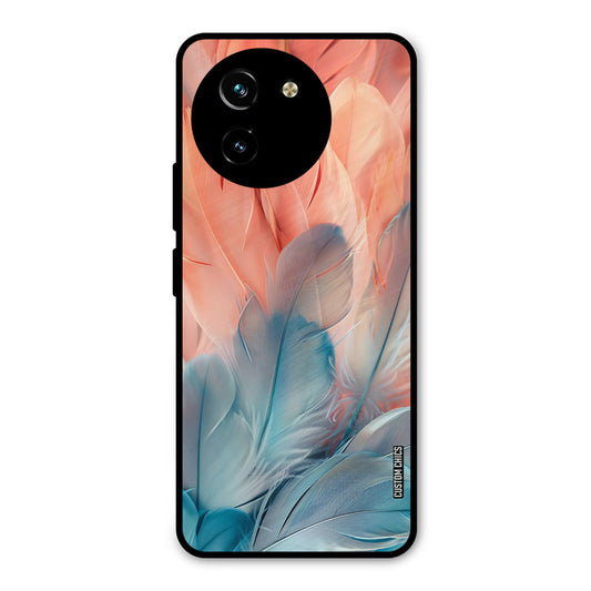 Orange Blue Feather Vivo Y200i Mobile Back Cover - Aesthetic PrintShield Case