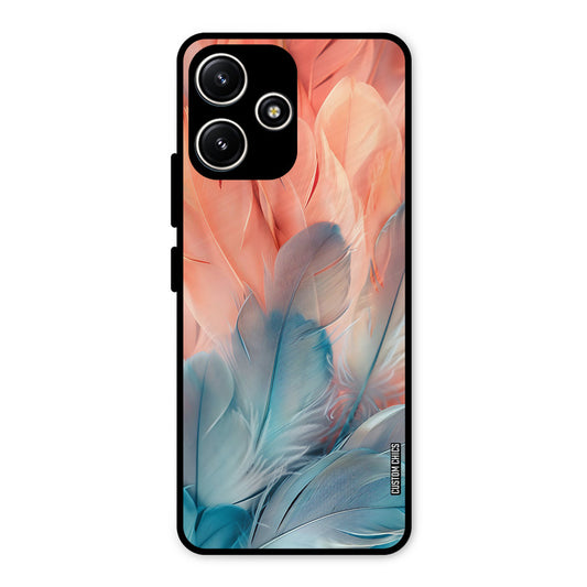 Orange Blue Feather Redmi 12 5G Mobile Back Cover - Aesthetic PrintShield Case