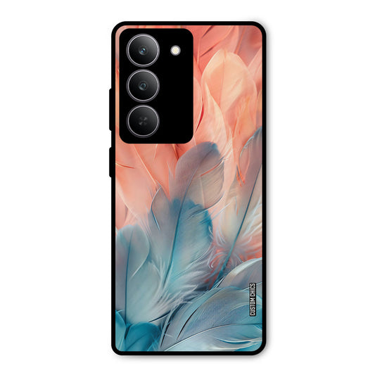 Orange Blue Feather Realme 14x Mobile Back Cover - Aesthetic PrintShield Case