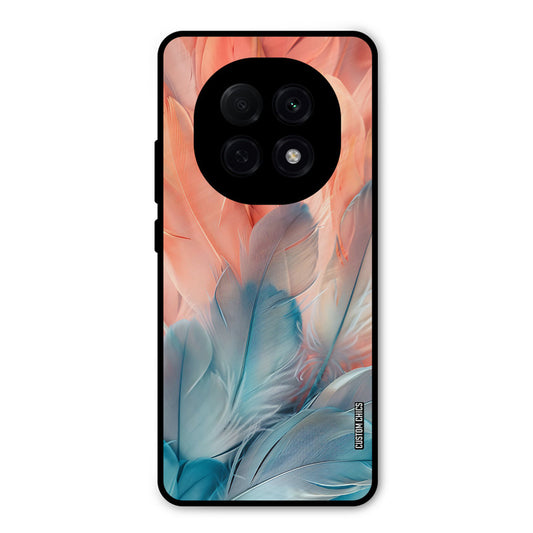 Orange Blue Feather Oppo F29 Pro Mobile Back Cover - Aesthetic PrintShield Case