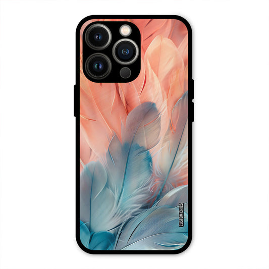 Orange Blue Feather iPhone 13 Pro Mobile Back Cover - Aesthetic PrintShield Case