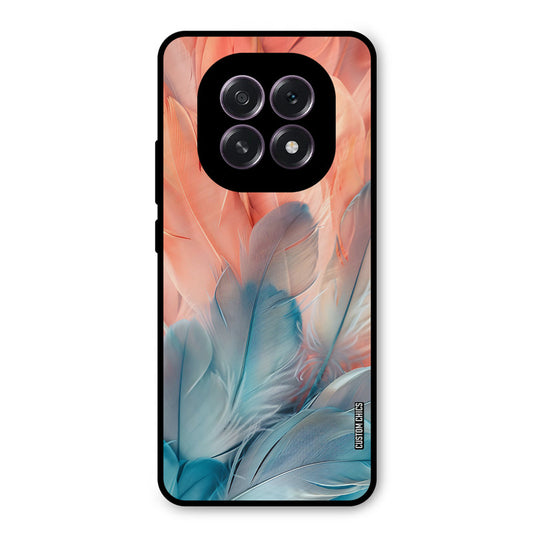 Orange Blue Feather Oppo F29 Mobile Back Cover - Aesthetic PrintShield Case