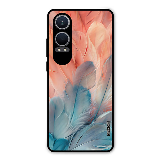 Orange Blue Feather Oneplus Nord CE4 Lite Mobile Back Cover - Aesthetic PrintShield Case