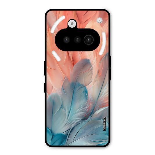 Orange Blue Feather Nothing Phone 3A Mobile Back Cover - Aesthetic PrintShield Case