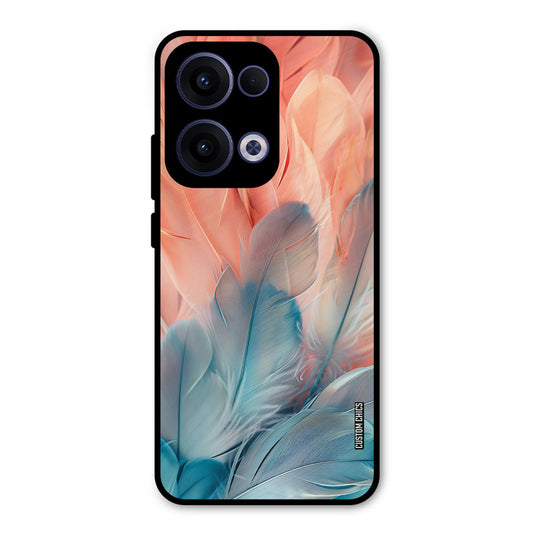 Orange Blue Feather Oppo Reno 13 5G Mobile Back Cover - Aesthetic PrintShield Case
