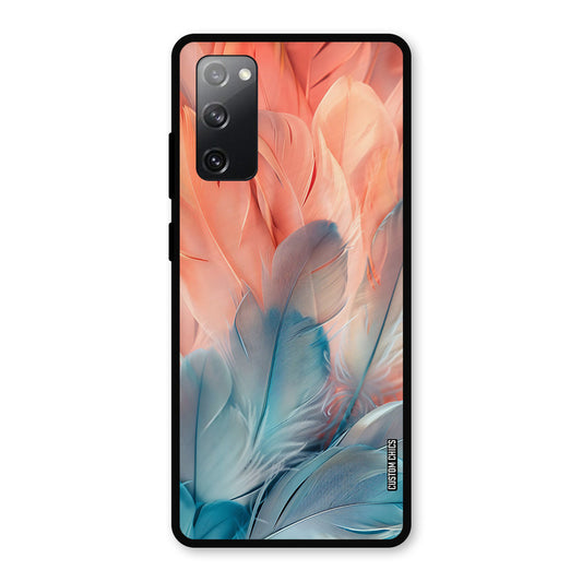 Orange Blue Feather Samsung Galaxy S20 FE 5G Mobile Back Cover - Aesthetic PrintShield Case