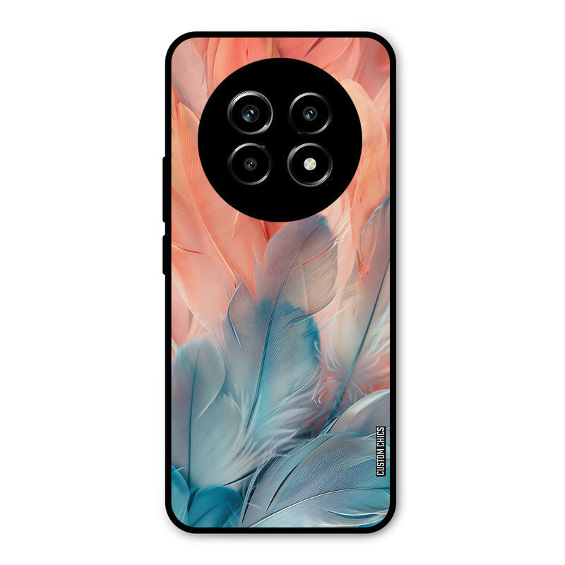 Orange Blue Feather Realme 14 Pro lite Mobile Back Cover - Aesthetic PrintShield Case