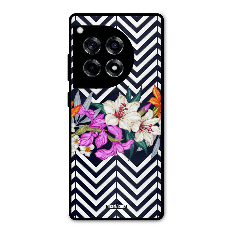 Pattern Flower OnePlus 12R Mobile Back Cover - Aesthetic PrintShield Case