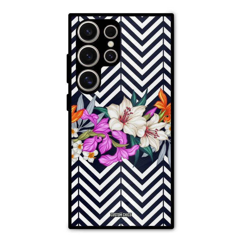 Pattern Flower Samsung Galaxy S24 Ultra Mobile Back Cover - Aesthetic PrintShield Case
