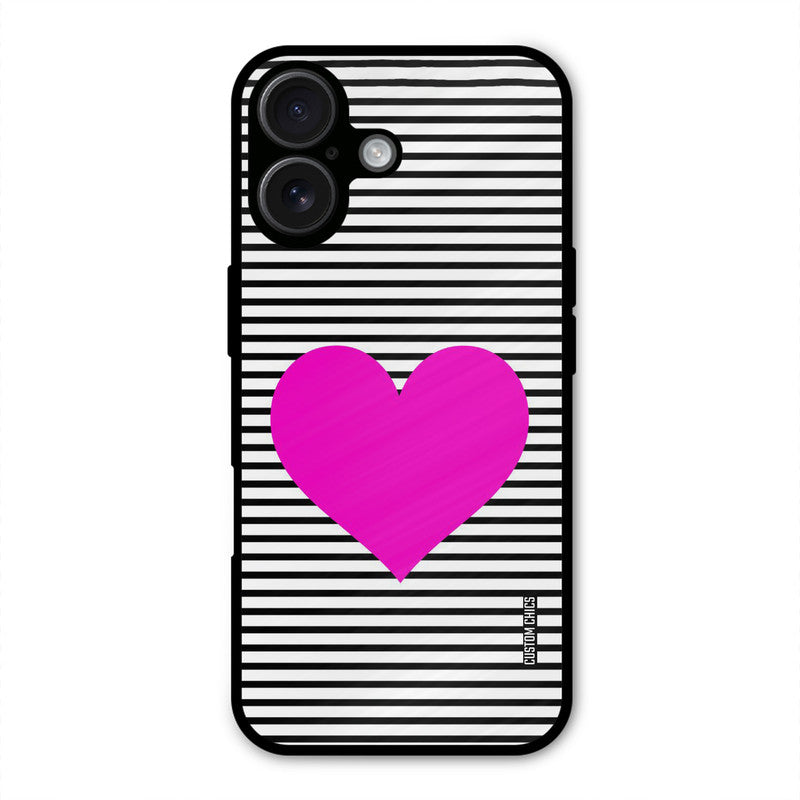 Pattern heart iPhone 16 Plus Mobile Back Cover - Aesthetic PrintShield Case