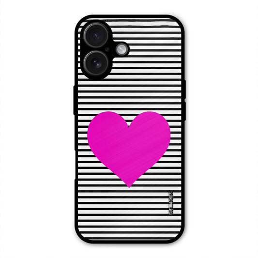 Pattern heart iPhone 16 Plus Mobile Back Cover - Aesthetic PrintShield Case