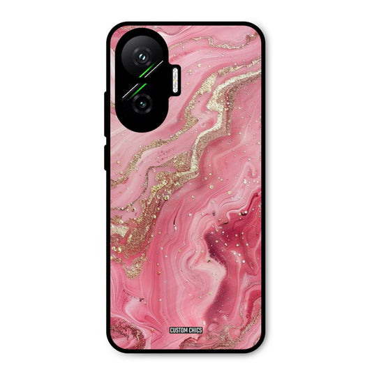 Pink Glitter Poco F7 5G Mobile Back Cover - Aesthetic PrintShield Case