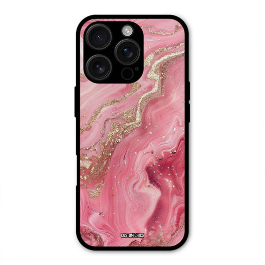 Pink Glitter iPhone 16 Pro Max Mobile Back Cover - Aesthetic PrintShield Case