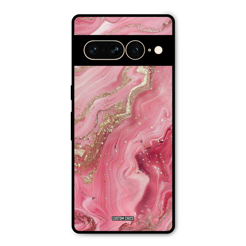 Pink Glitter Google Pixel 7 Pro Mobile Back Cover - Aesthetic PrintShield Case