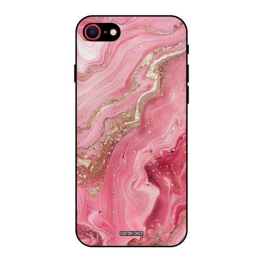 Pink Glitter iPhone SE 2020 Mobile Back Cover - Aesthetic PrintShield Case