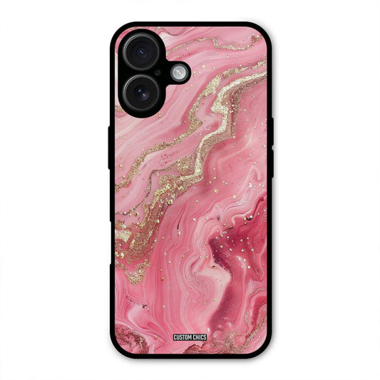 Pink Glitter iPhone 16 Plus Mobile Back Cover - Aesthetic PrintShield Case