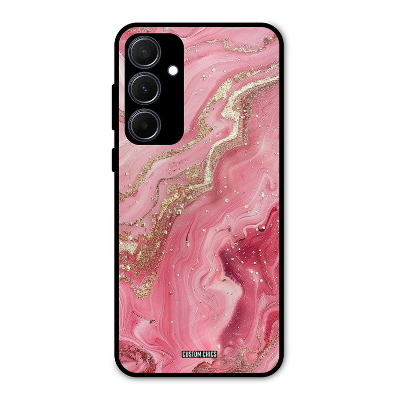 Pink Glitter Samsung Galaxy A35 5G Mobile Back Cover - Aesthetic PrintShield Case