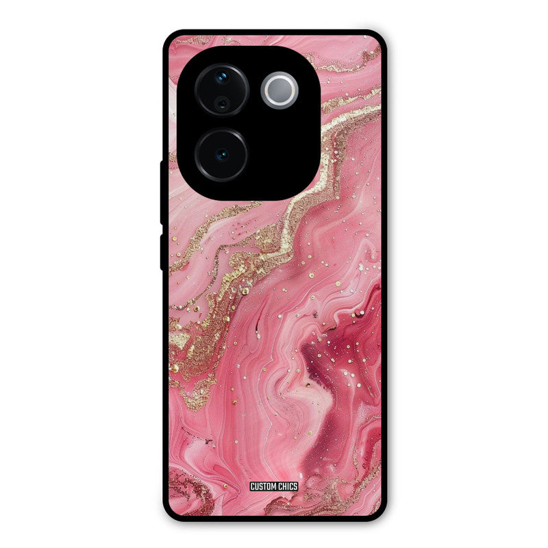 Pink Glitter Vivo T3 Pro Mobile Back Cover - Aesthetic PrintShield Case