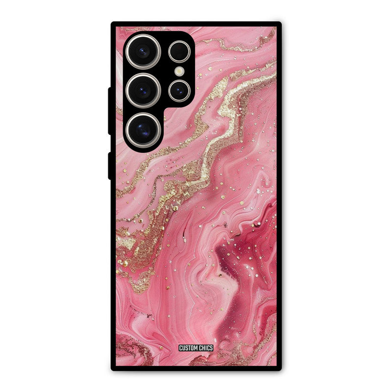 Pink Glitter Samsung Galaxy S24 Ultra Mobile Back Cover - Aesthetic PrintShield Case