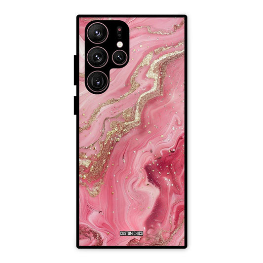 Pink Glitter Samsung Galaxy S22 Ultra Mobile Back Cover - Aesthetic PrintShield Case
