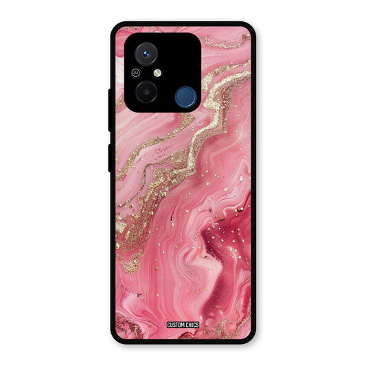 Pink Glitter Redmi 12c Mobile Back Cover - Aesthetic PrintShield Case