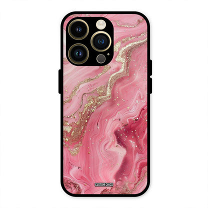 Pink Glitter iPhone 14 Pro Max Mobile Back Cover - Aesthetic PrintShield Case