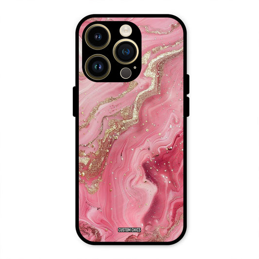 Pink Glitter iPhone 14 Pro Max Mobile Back Cover - Aesthetic PrintShield Case