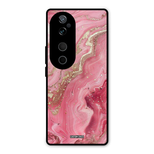 Pink Glitter Vivo V40 Mobile Back Cover - Aesthetic PrintShield Case