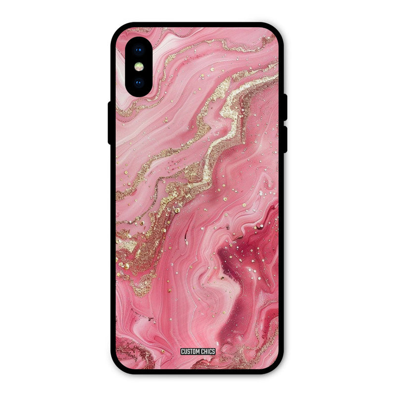 Pink Glitter iPhone X Mobile Back Cover - Aesthetic PrintShield Case