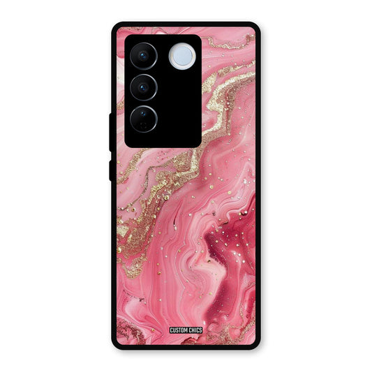 Pink Glitter Vivo V27 Pro Mobile Back Cover - Aesthetic PrintShield Case