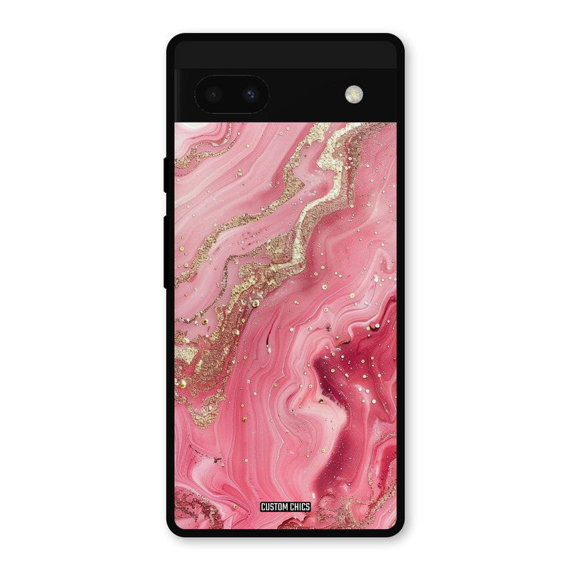 Pink Glitter Google Pixel 6a Mobile Back Cover - Aesthetic PrintShield Case