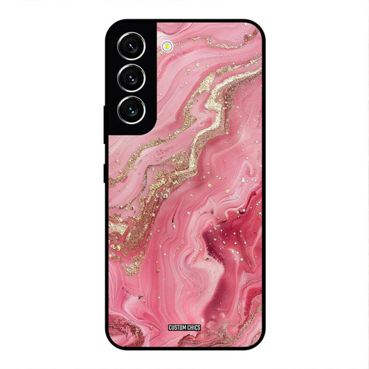 Pink Glitter Samsung Galaxy S22 Mobile Back Cover - Aesthetic PrintShield Case