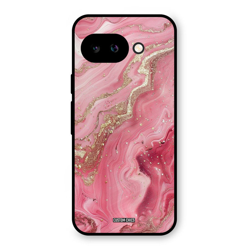 Pink Glitter Google Pixel 9A Mobile Back Cover - Aesthetic PrintShield Case