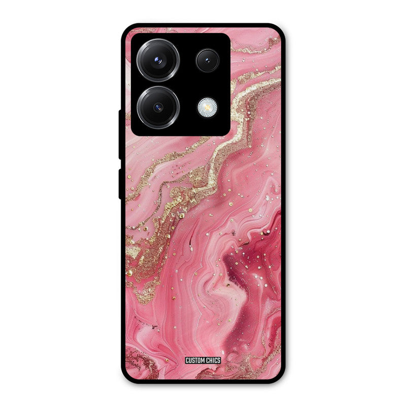 Pink Glitter Poco X6 Mobile Back Cover - Aesthetic PrintShield Case