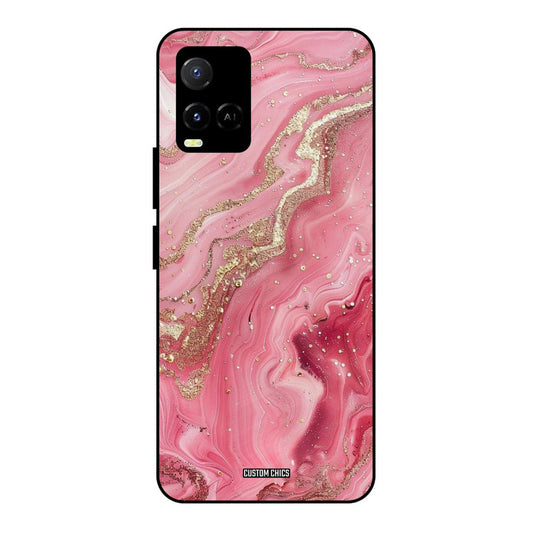 Pink Glitter Vivo Y33s Mobile Back Cover - Aesthetic PrintShield Case