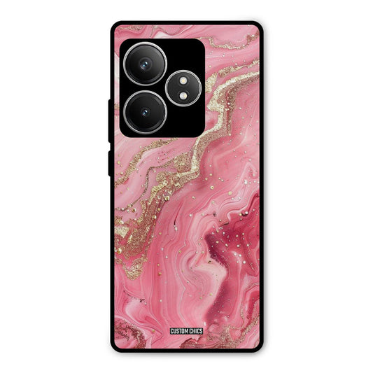 Pink Glitter Realme GT 6T Mobile Back Cover - Aesthetic PrintShield Case