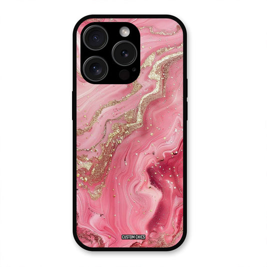 Pink Glitter iPhone 15 Pro Max Mobile Back Cover - Aesthetic PrintShield Case