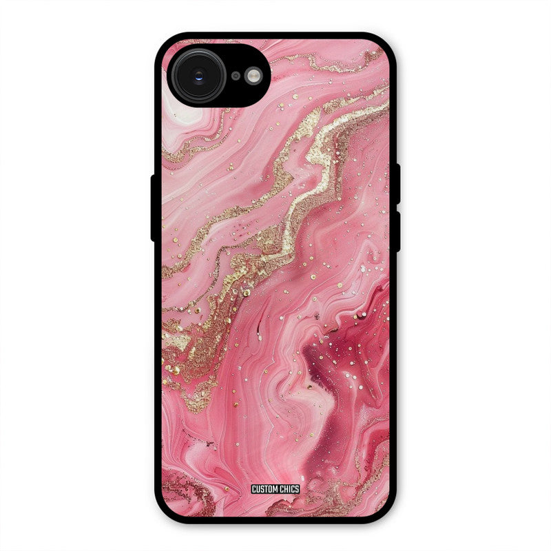 Pink Glitter iPhone 16e Mobile Back Cover - Aesthetic PrintShield Case