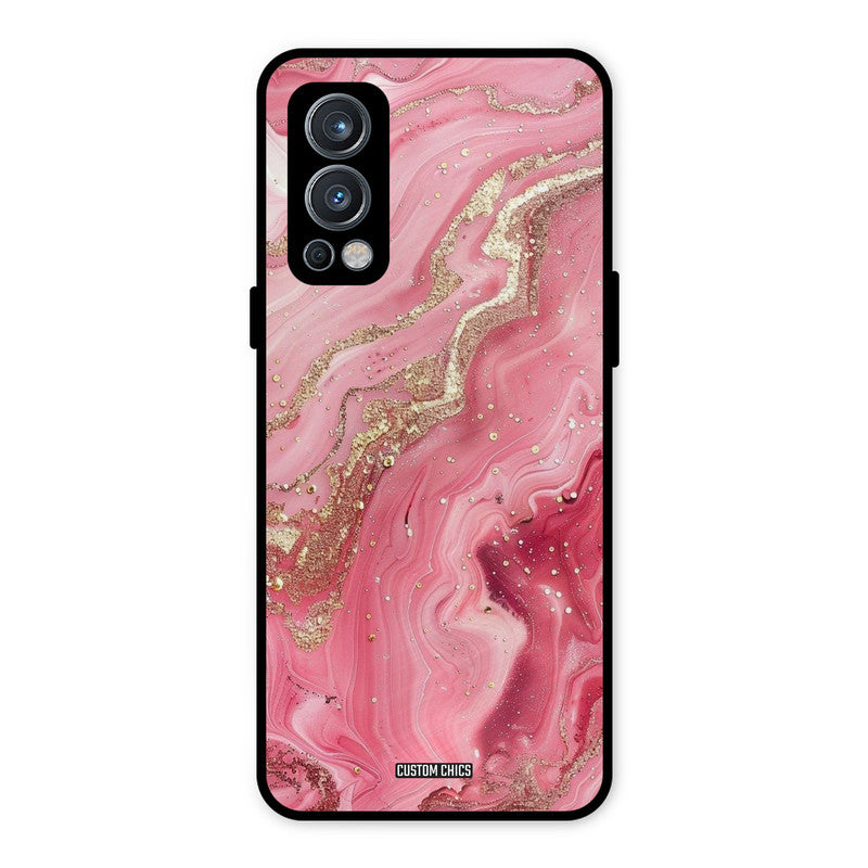 Pink Glitter OnePlus Nord 2 5G Mobile Back Cover - Aesthetic PrintShield Case