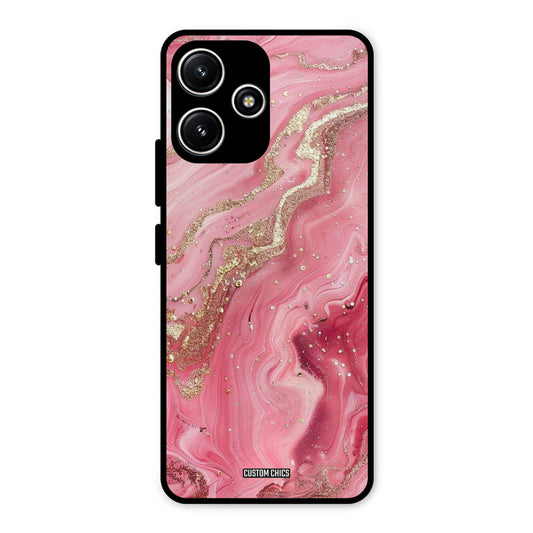 Pink Glitter Redmi 12 5G Mobile Back Cover - Aesthetic PrintShield Case