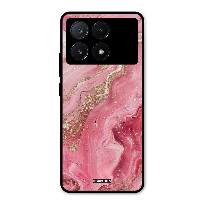 Pink Glitter Poco X6 Pro Mobile Back Cover - Aesthetic PrintShield Case