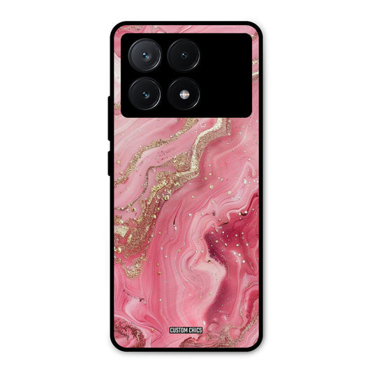 Pink Glitter Poco X6 Pro Mobile Back Cover - Aesthetic PrintShield Case