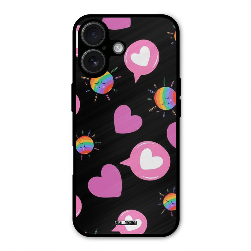 Pink Thoughts iPhone 16 Plus Mobile Back Cover - Aesthetic PrintShield Case