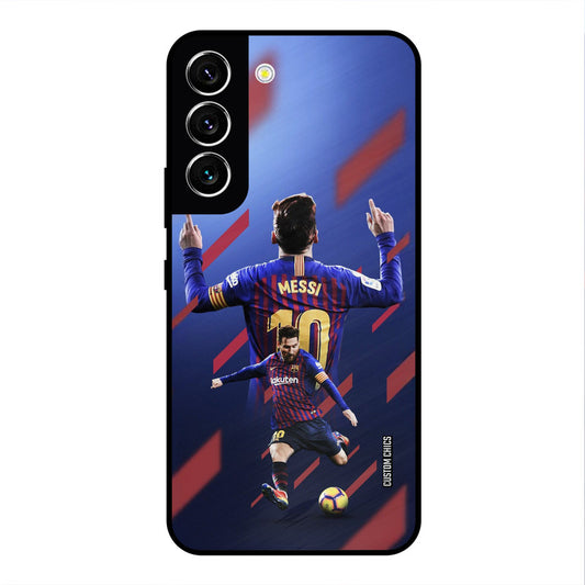 Playing Messi Samsung Galaxy S22 Mobile Back Cover - Sports PrintShield Case