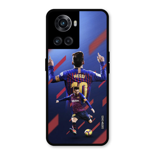 Playing Messi OnePlus 10R Mobile Back Cover - Sports PrintShield Case