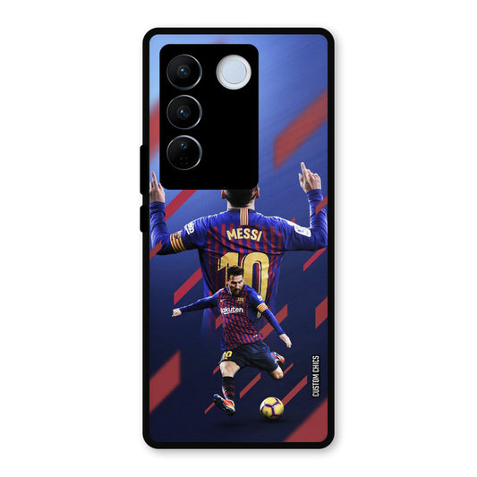 Playing Messi Vivo V27 Pro Mobile Back Cover - Sports PrintShield Case